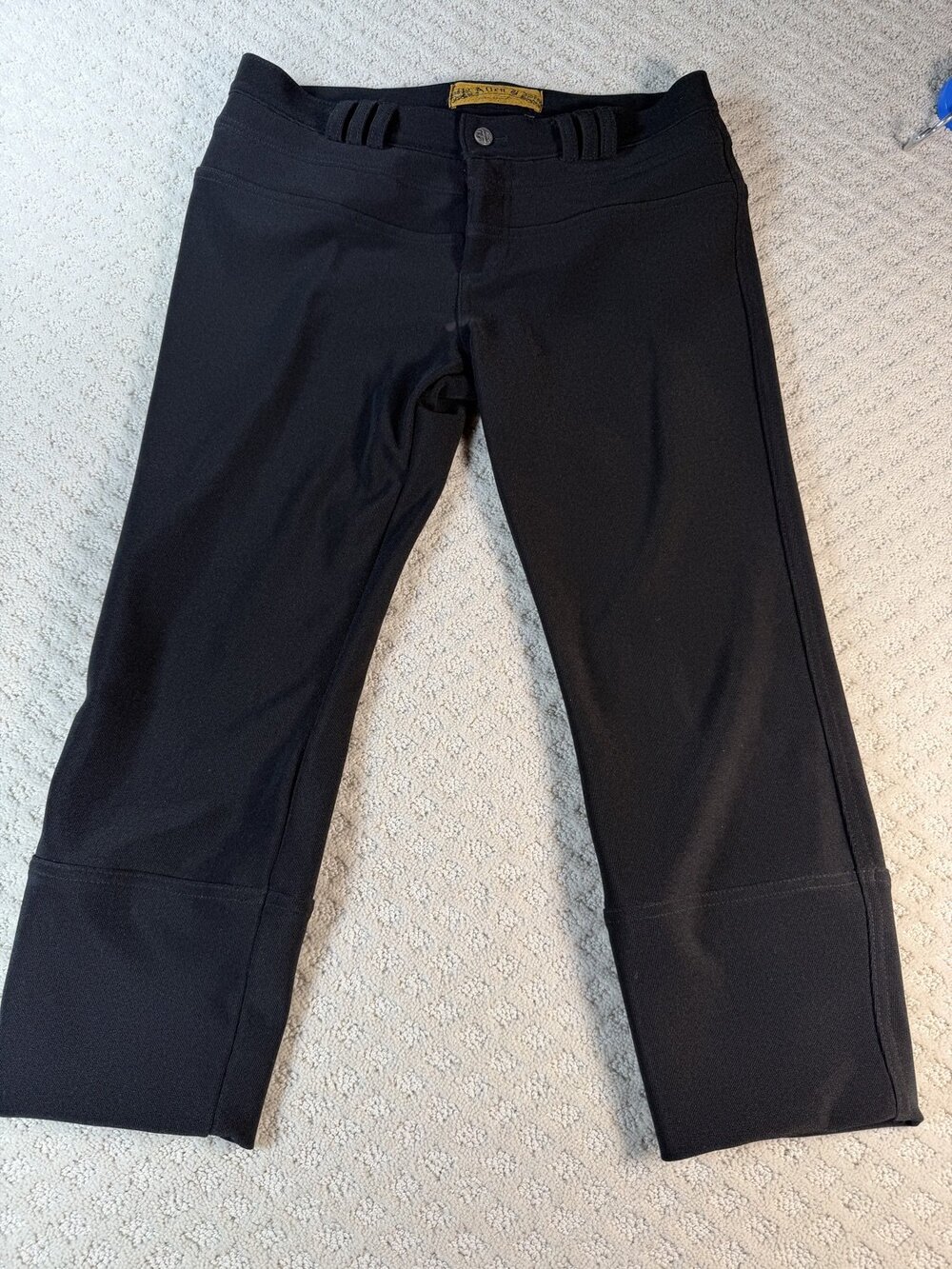 Allen Allen B. Pants Womens Black Straight Leg Cuffed Stretch Cropped Size 31
